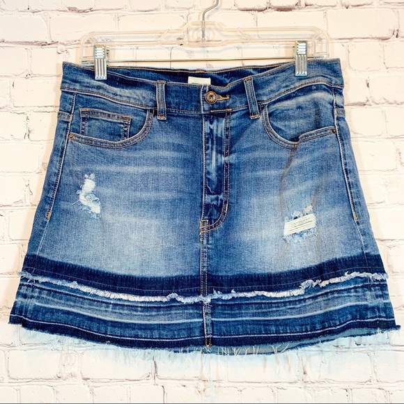 Sneak Peek Dresses & Skirts - Sneak Peek Denim Jean raw hem skirt